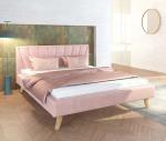 Manželská postel 180x200 cm MALMO TRINITY SVĚTLE RŮŽOVÁ